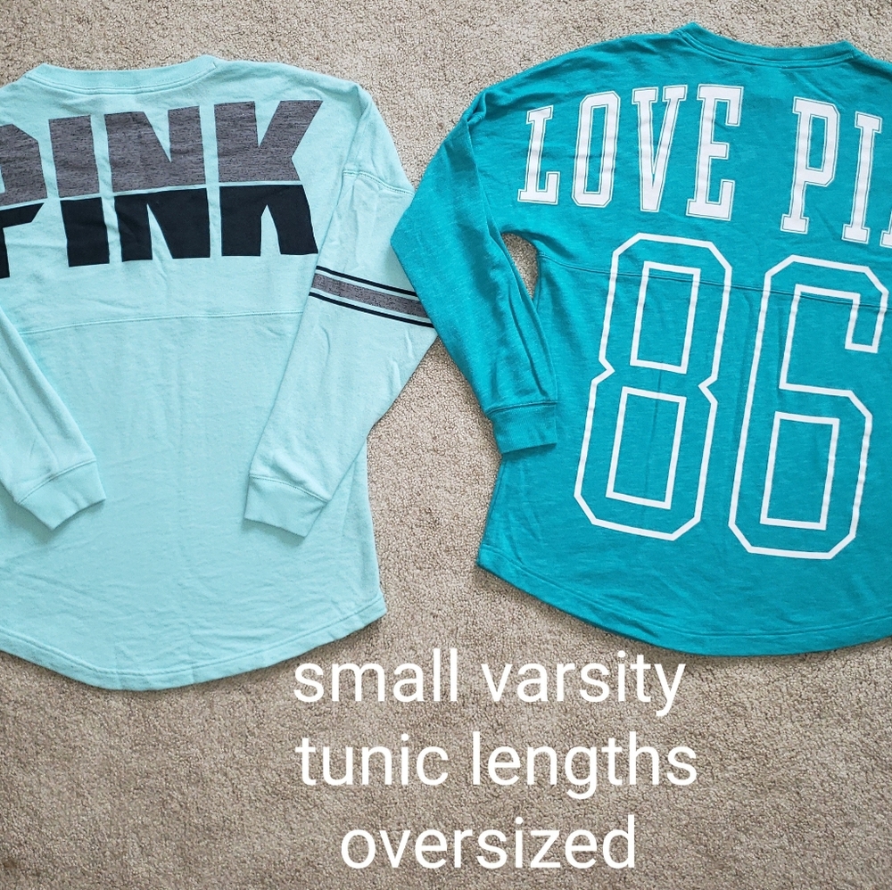 Victoria's Secret PINK varsity crewnecks oversized fit, size smalls